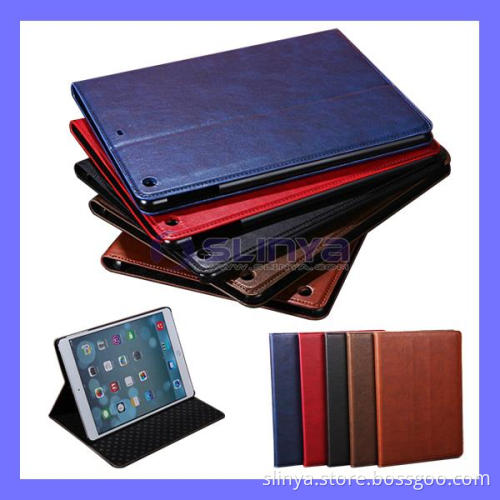 Stand Flip PU Leather Case for iPad 4 5 Air, Mini 2 Smart Sleepping Cover (SL-C01)